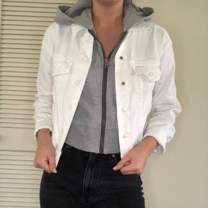 Layered white “denim” jacket